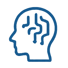 Иконка: мозг и микросхема