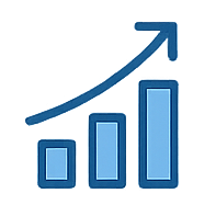Иконка: график роста и лупа